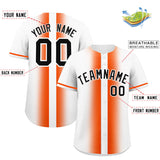 Custom White Orange Lapel Gradient Fashion Authentic Baseball Jersey