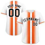 Custom White Orange Lapel Gradient Fashion Authentic Baseball Jersey