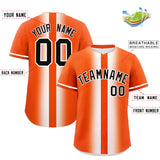 Custom Orange White Lapel Gradient Fashion Authentic Baseball Jersey