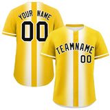 Custom Gold White Lapel Gradient Fashion Authentic Baseball Jersey