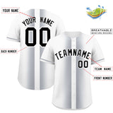 Custom White Silver Lapel Gradient Fashion Authentic Baseball Jersey