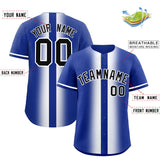 Custom Royal White Lapel Gradient Fashion Authentic Baseball Jersey