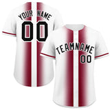 Custom White Crimson Lapel Gradient Fashion Authentic Baseball Jersey
