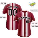 Custom Crimson White Lapel Gradient Fashion Authentic Baseball Jersey