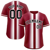 Custom Crimson White Lapel Gradient Fashion Authentic Baseball Jersey