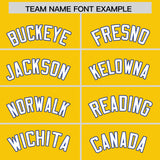 Custom Gold Royal Lapel Gradient Fashion Authentic Baseball Jersey