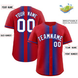 Custom Red Royal Lapel Gradient Fashion Authentic Baseball Jersey