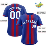 Custom Royal Red Lapel Gradient Fashion Authentic Baseball Jersey