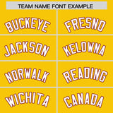 Custom Gold Crimson Lapel Gradient Fashion Authentic Baseball Jersey