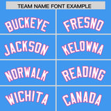 Custom Powder Blue Pink Lapel Gradient Fashion Authentic Baseball Jersey