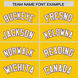 Custom Gold Purple Lapel Gradient Fashion Authentic Baseball Jersey