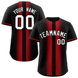 Custom Black Red Lapel Gradient Fashion Authentic Baseball Jersey