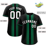 Custom Black Kelly Green Lapel Gradient Fashion Authentic Baseball Jersey