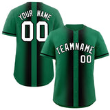 Custom Kelly Green Black Lapel Gradient Fashion Authentic Baseball Jersey