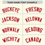 Custom Cream Red Lapel Gradient Fashion Authentic Baseball Jersey