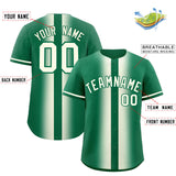 Custom Kelly Green Cream Lapel Gradient Fashion Authentic Baseball Jersey