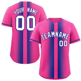 Custom Pink Royal Lapel Gradient Fashion Authentic Baseball Jersey