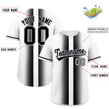 Custom White Black Lapel Gradient Fashion Authentic Baseball Jersey