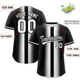Custom Black White Lapel Gradient Fashion Authentic Baseball Jersey