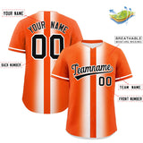 Custom Orange White Lapel Gradient Fashion Authentic Baseball Jersey