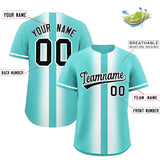 Custom Bright Green White Lapel Gradient Fashion Authentic Baseball Jersey