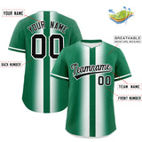 Custom Kelly Green White Lapel Gradient Fashion Authentic Baseball Jersey