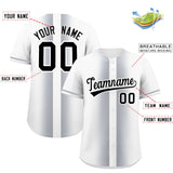 Custom White Silver Lapel Gradient Fashion Authentic Baseball Jersey
