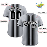 Custom Silver Black Lapel Gradient Fashion Authentic Baseball Jersey