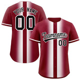 Custom Crimson White Lapel Gradient Fashion Authentic Baseball Jersey
