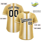Custom Old Gold White Lapel Gradient Fashion Authentic Baseball Jersey
