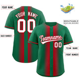 Custom Kelly Green Red Lapel Gradient Fashion Authentic Baseball Jersey