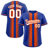 Custom Royal Orange Lapel Gradient Fashion Authentic Baseball Jersey