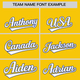 Custom Gold Royal Lapel Gradient Fashion Authentic Baseball Jersey