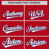 Custom Red Royal Lapel Gradient Fashion Authentic Baseball Jersey