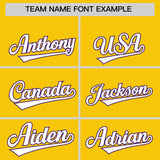 Custom Gold Purple Lapel Gradient Fashion Authentic Baseball Jersey