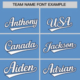 Custom Light Blue Navy Lapel Gradient Fashion Authentic Baseball Jersey