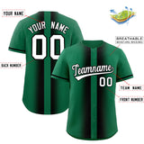 Custom Kelly Green Black Lapel Gradient Fashion Authentic Baseball Jersey