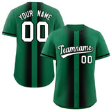 Custom Kelly Green Black Lapel Gradient Fashion Authentic Baseball Jersey