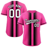 Custom Pink Black Lapel Gradient Fashion Authentic Baseball Jersey