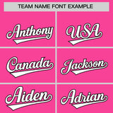 Custom Pink Black Lapel Gradient Fashion Authentic Baseball Jersey