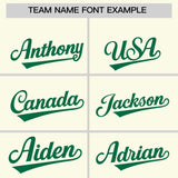 Custom Cream Kelly Green Lapel Gradient Fashion Authentic Baseball Jersey