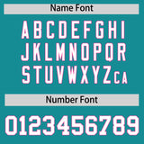 Custom Aqua Pink Lapel Gradient Fashion Authentic Baseball Jersey