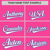 Custom Pink Royal Lapel Gradient Fashion Authentic Baseball Jersey