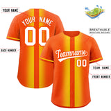 Custom Orange Gold Lapel Gradient Fashion Authentic Baseball Jersey