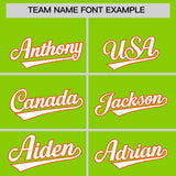 Custom Neon Green Orange Lapel Gradient Fashion Authentic Baseball Jersey