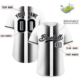 Custom White Black Lapel Gradient Fashion Authentic Baseball Jersey