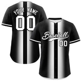 Custom Black White Lapel Gradient Fashion Authentic Baseball Jersey