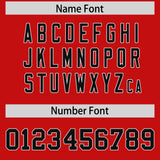 Custom Red White Lapel Gradient Fashion Authentic Baseball Jersey