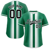 Custom Kelly Green White Lapel Gradient Fashion Authentic Baseball Jersey