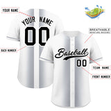 Custom White Silver Lapel Gradient Fashion Authentic Baseball Jersey